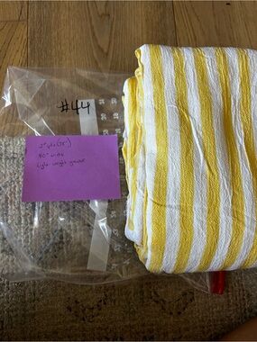 Yellow and White Striped Lightweight Gauze Fabric